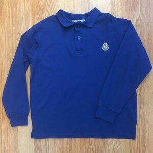 Moncler Boys Royal Blue Long Sleeve Polo Shirt Size 12